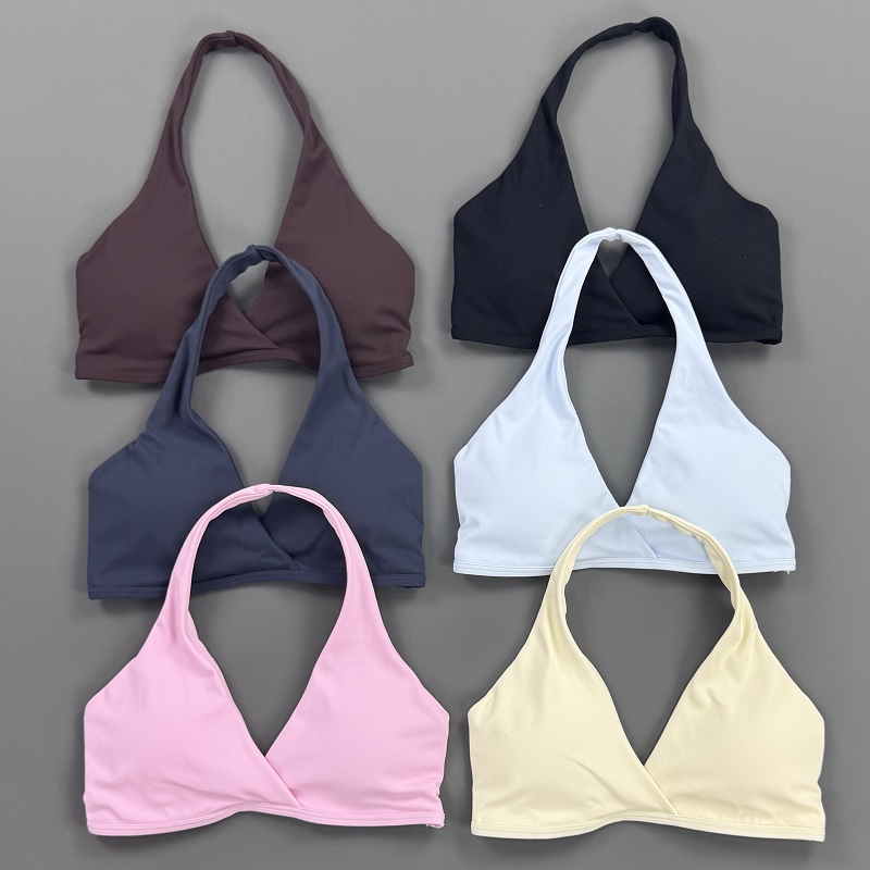Sports Bra High Impact - เสื้อออกกำลังกายผู้หญิง ทรงฮอลเตอร์เน็ค สปอร์ตบรา คอไขว้ด้านหน้า คอวี มีฟองน้ำเสริม