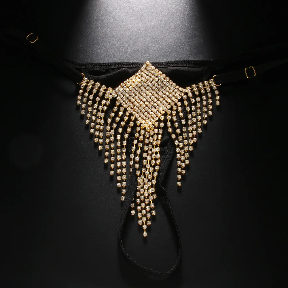 Stonefans สแควร์พู่ Rhinestone - Thong Bikini Women บทวิจารณ์และราคา