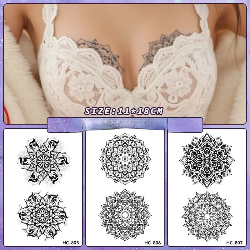 สติกเกอร์รอยสักชั่วคราวลายดอกด - Nipple Cover Pasties บทวิจารณ์และราคา
